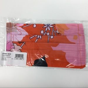 Johnny Was Face Mask Cotton Floral Red Pink